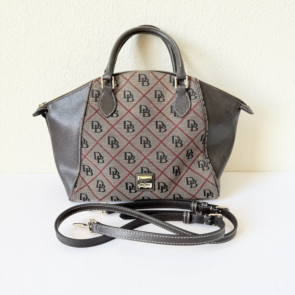Dooney & Bourke Maxi Sydney Satchel Crossbody Purse Handbag in Olive Brown
